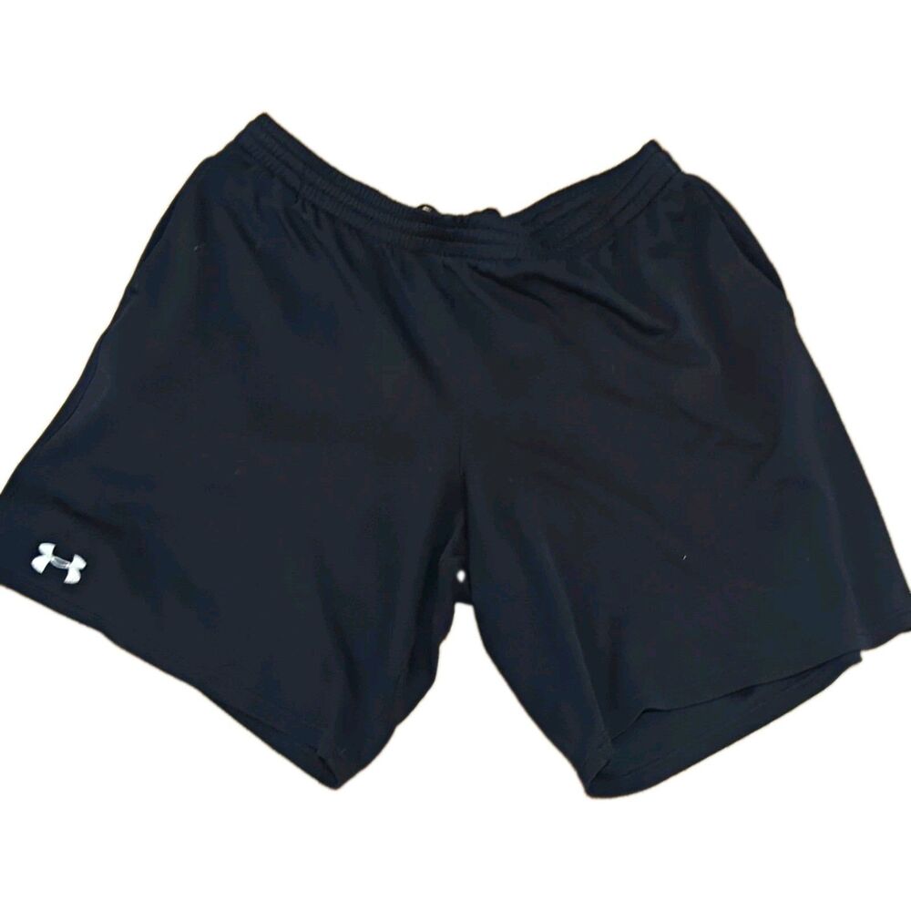 Under Armour Men's Black Athletic Shorts Elastic Drawstring Waist Size L
